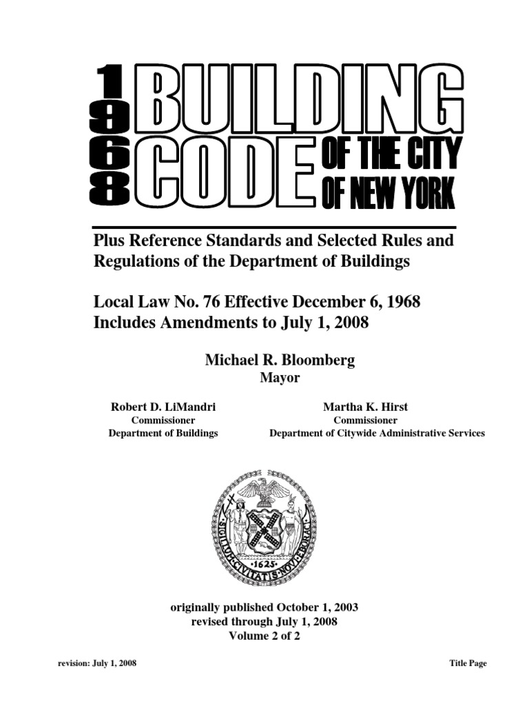 1968 Building Code Requirements 1968 Building Code Requirements